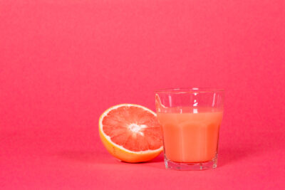 glass of freshly squeezed grapefruit