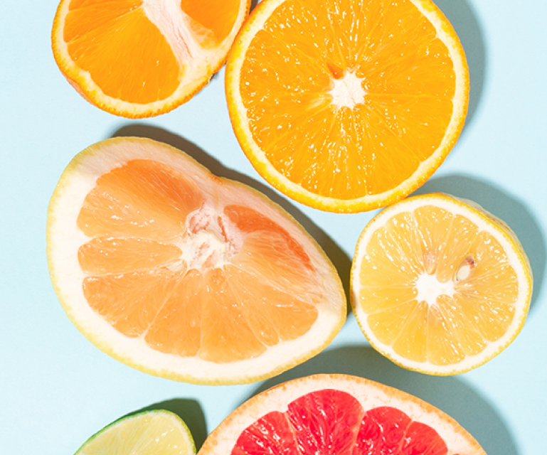 orange, tangerine, and grapefruit slices