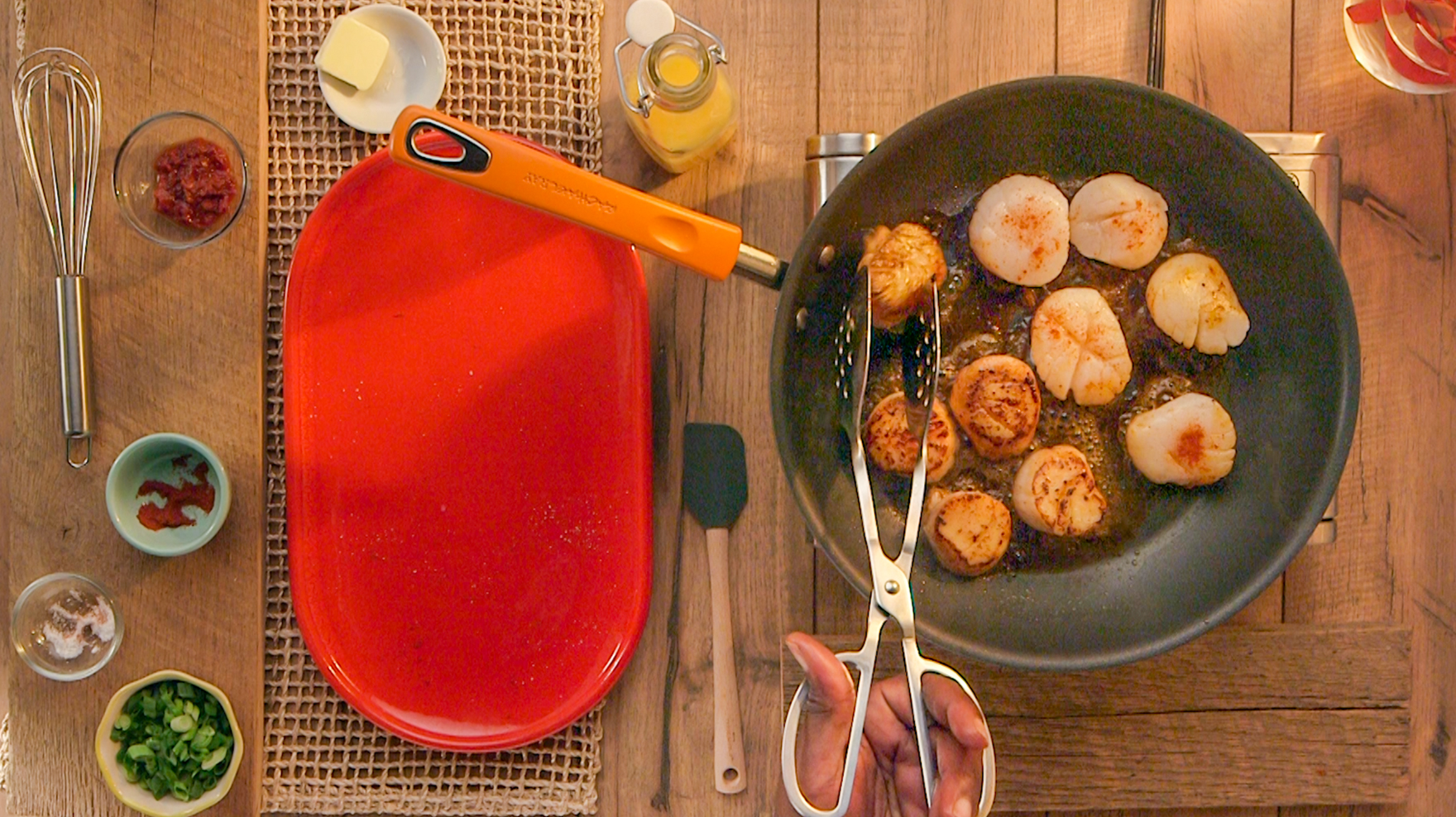 Step 2: Season scallops