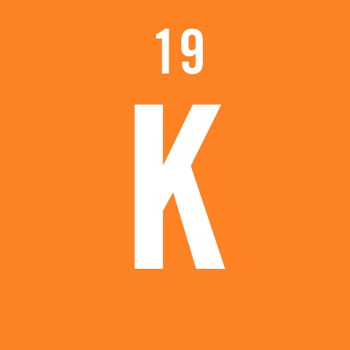 orange icon of the chemical element "potassium"