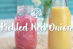 Pickled Red Onions with Carafe of Florida OJ