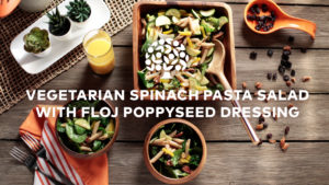 Veggie Spinach Pasta Salad with Poppyseed Dressing