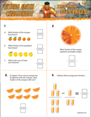 captain citrus math sheet