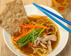 asian style citrus chicken noodle soup