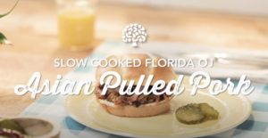 slow cooked Florida orange juice asian pulled pork