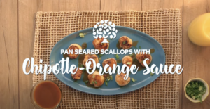 pan seared scallops with chipotle orange sauce