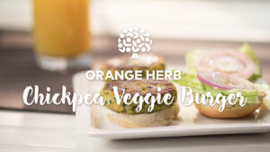 orange herb Chickpea veggie burger