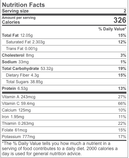 pineapple orange smoothie label