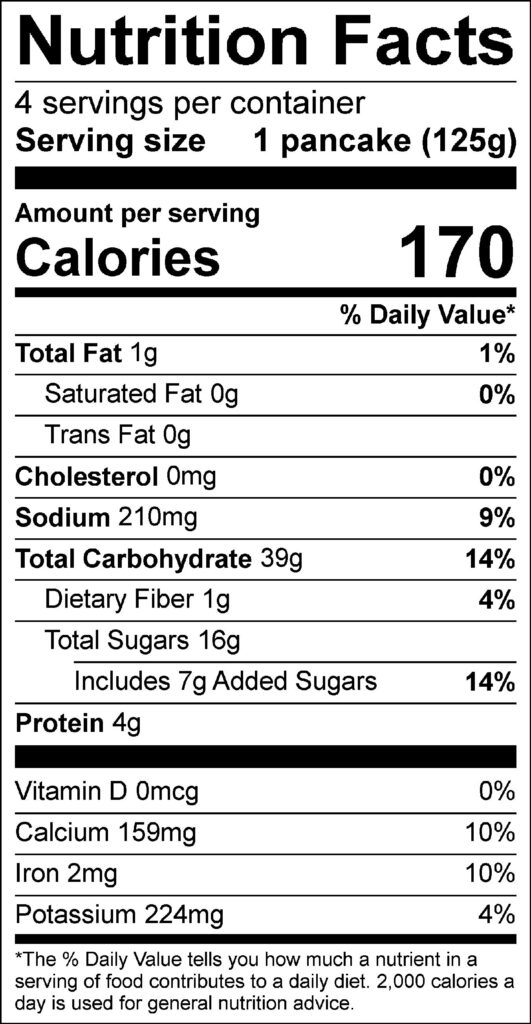 Florida Orange Juice Maple Syrup and Pancakes Label