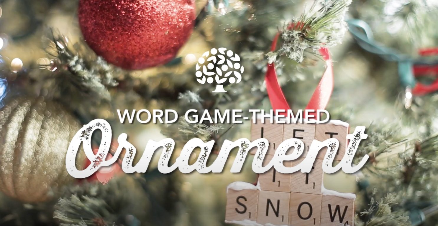 word game themed ornaments