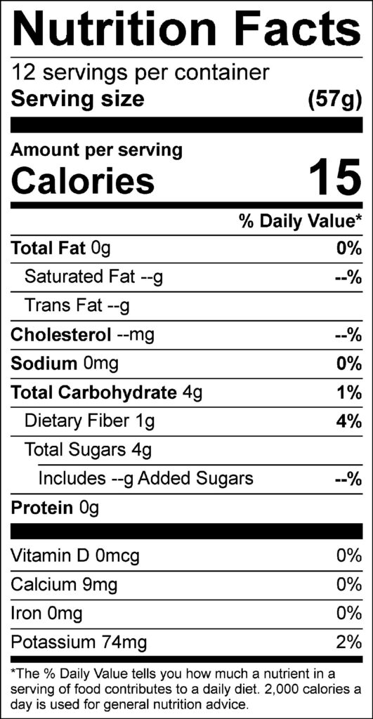 Florida Grapefruit Ice Cubes Nutrition Facts