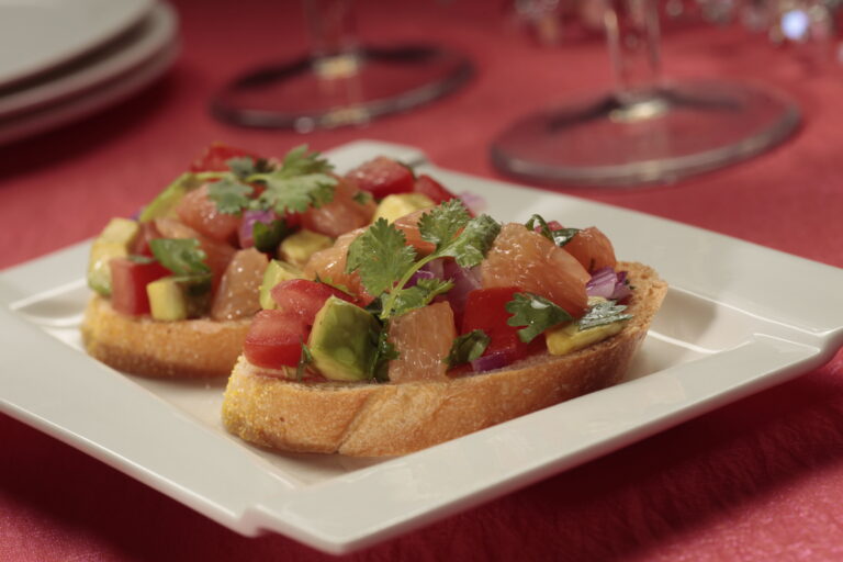 Grapefruit Avocado Bruschetta