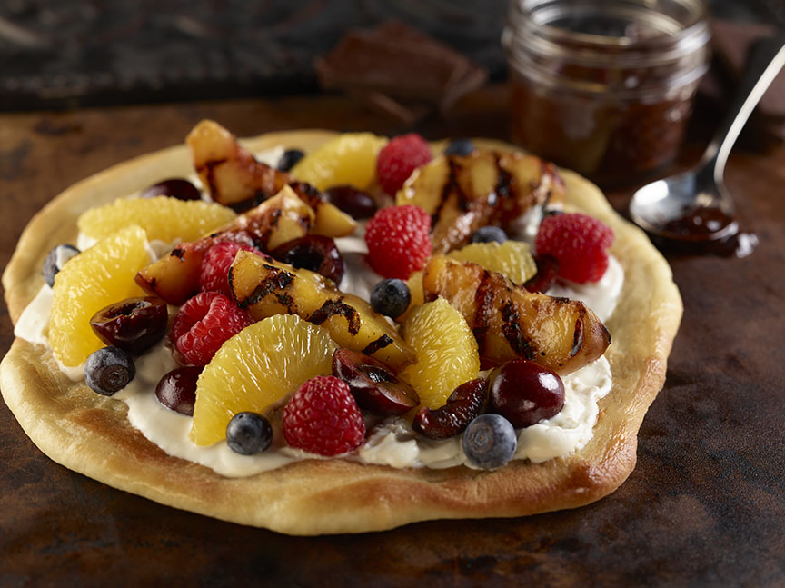 Grilled Orange Fruit Pizza with Citrus Mascarpone