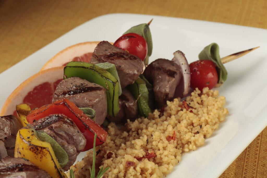 Lamb kebabs with Rosemary Grapefruit marinade