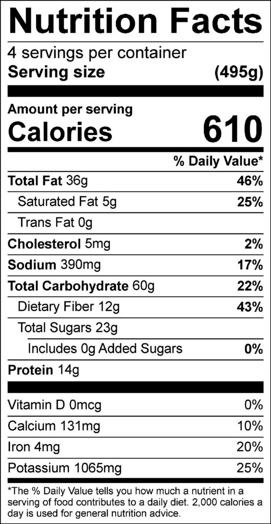 Nutty Citrus Quinoa nutrition facts