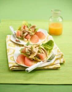 Two plates of Florida Citrus Chicken Lettuce Wraps