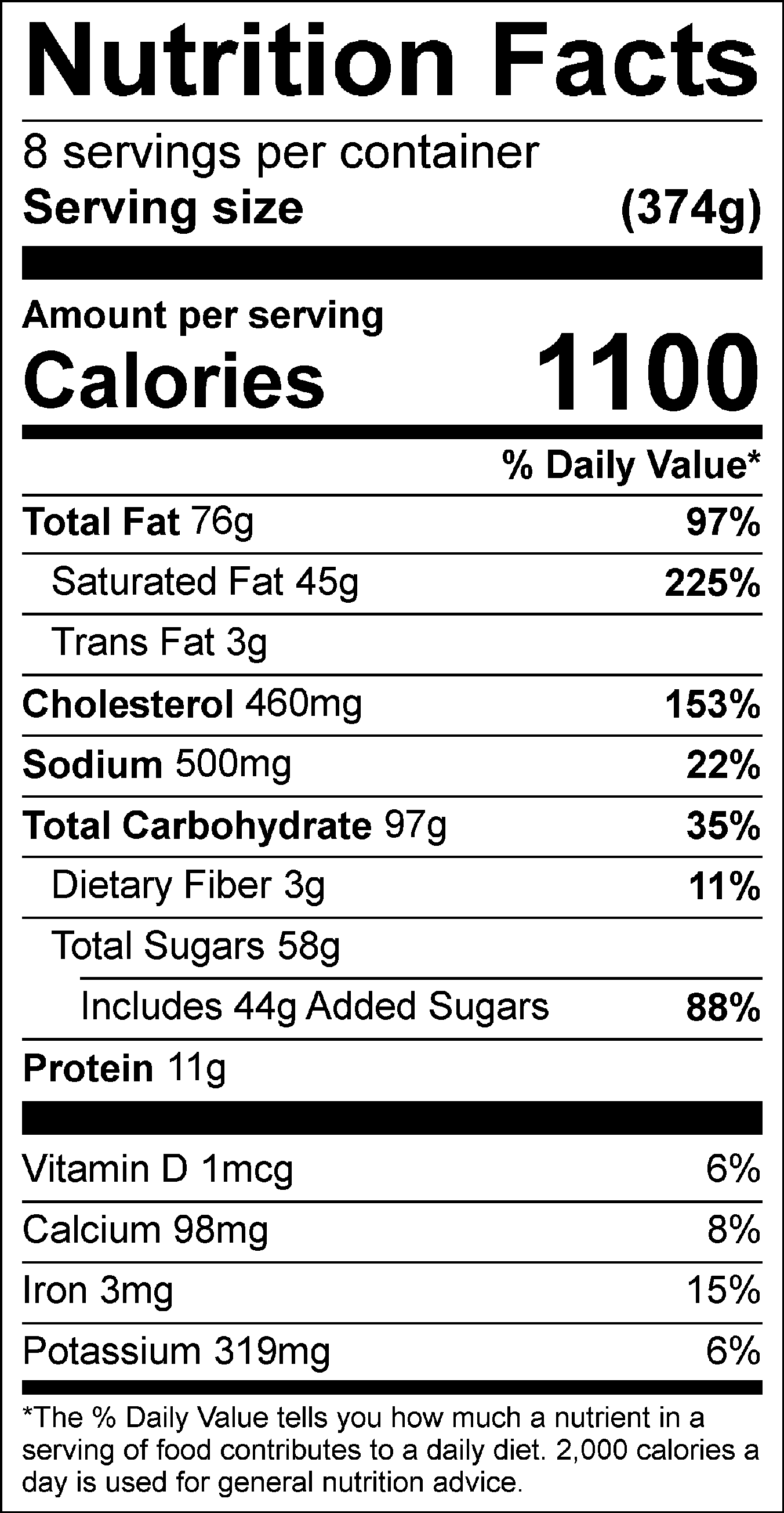 Florida Tangerine Fruit Tart Nutrition Facts