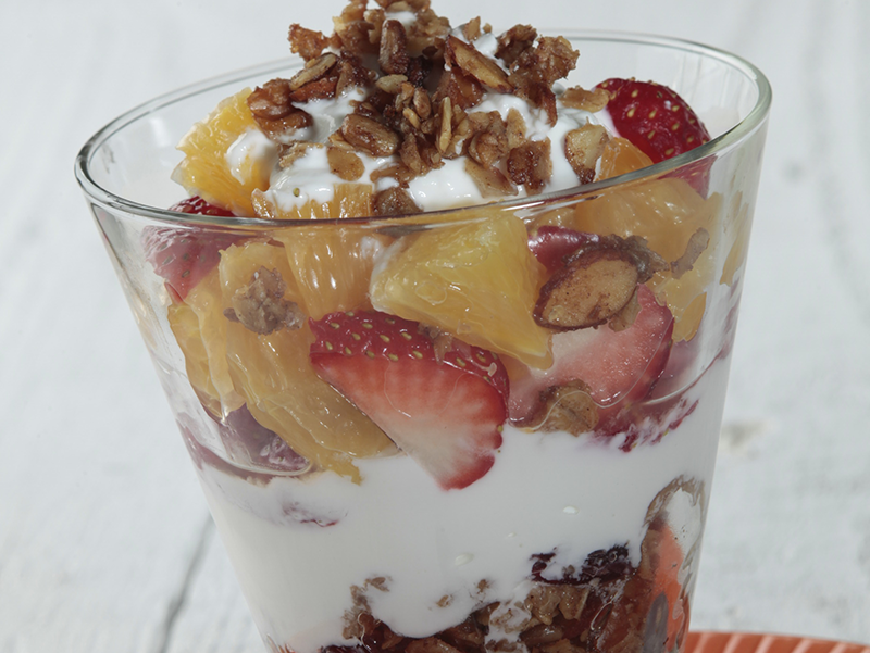 Greek Yogurt Parfait with Homemade Orange Granola