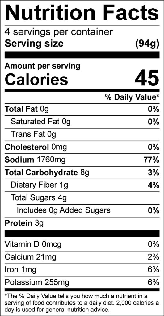 Citrus Japanese Ponzu Sauce Nutrition Facts