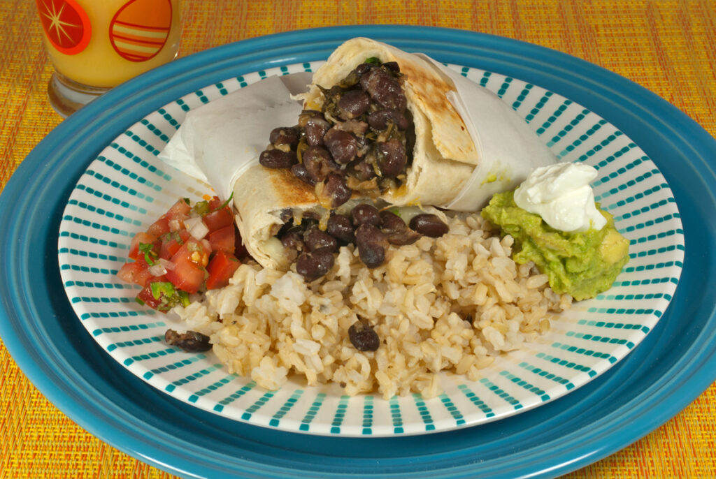 Orange Black Bean Burrito