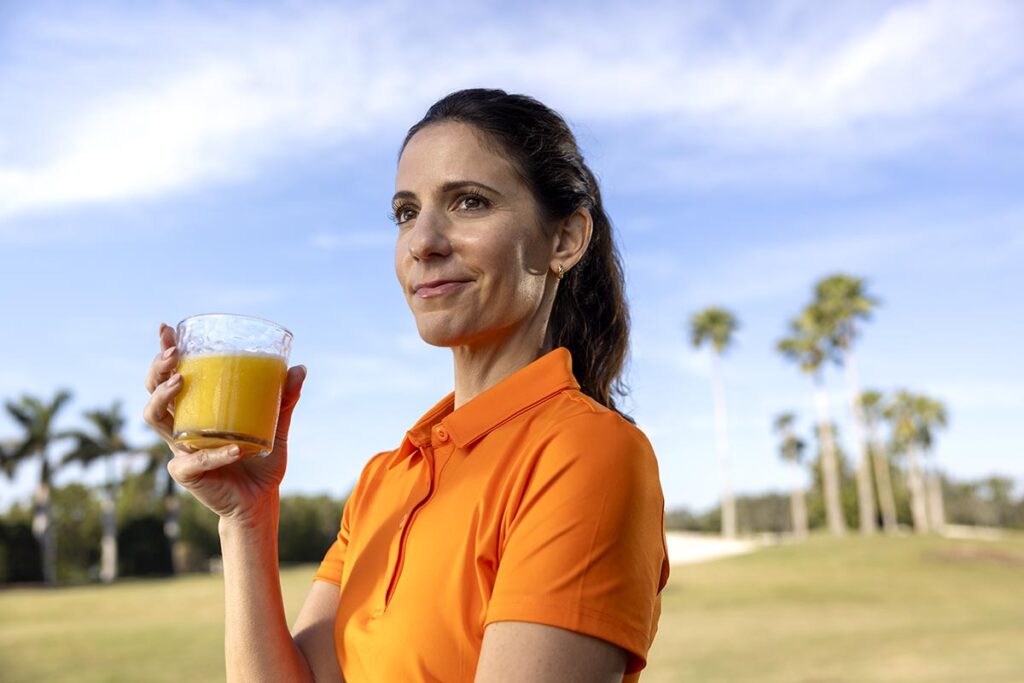 Is Oj Good For You Woman Smiling