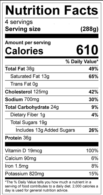 Florida Orange Juice Brown Sugar Bourbon Salmon Bites Label