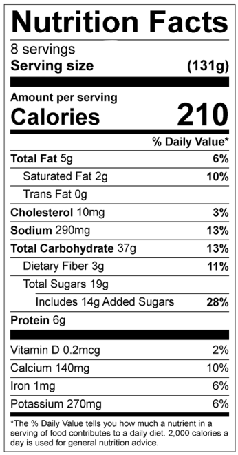 Florida Orange Juice Creamsicle Baked Oats Label