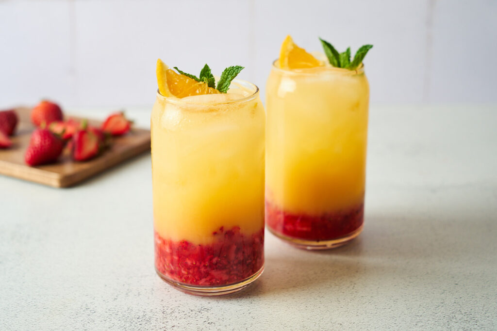Florida OJ Strawberry Sunrise Mocktail