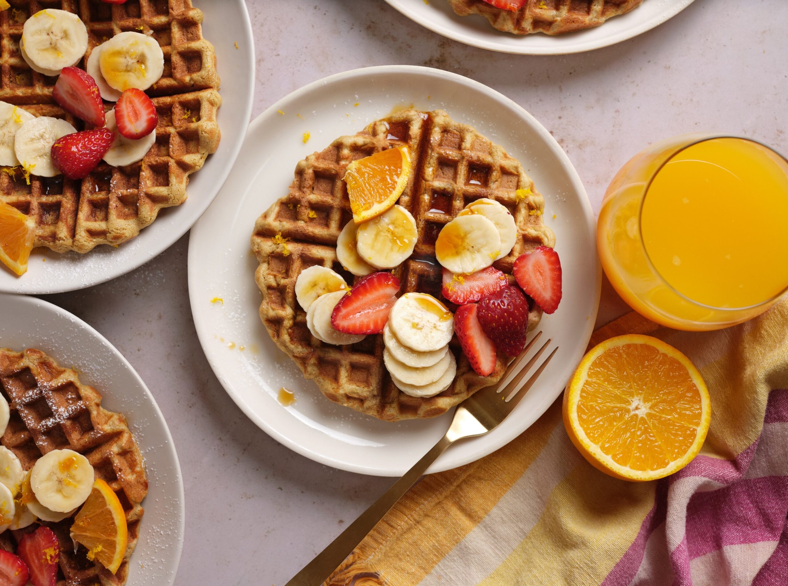 Orange Oat Banana Waffles 3