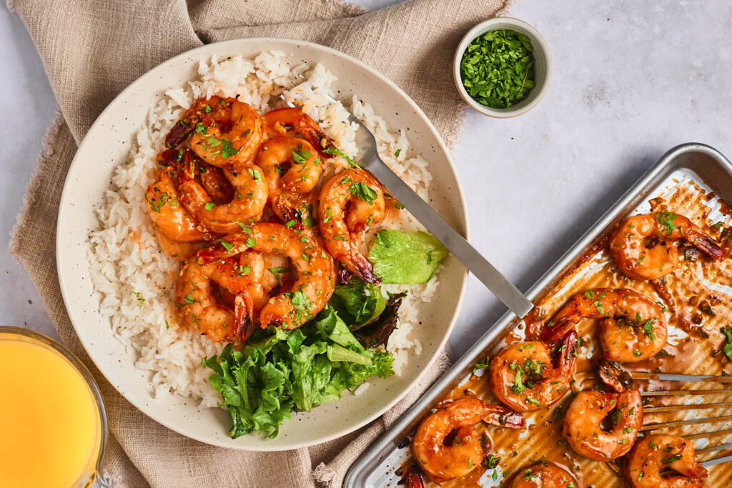 Sheet Pan Oj Honey Garlic Shrimp 2 1440x960